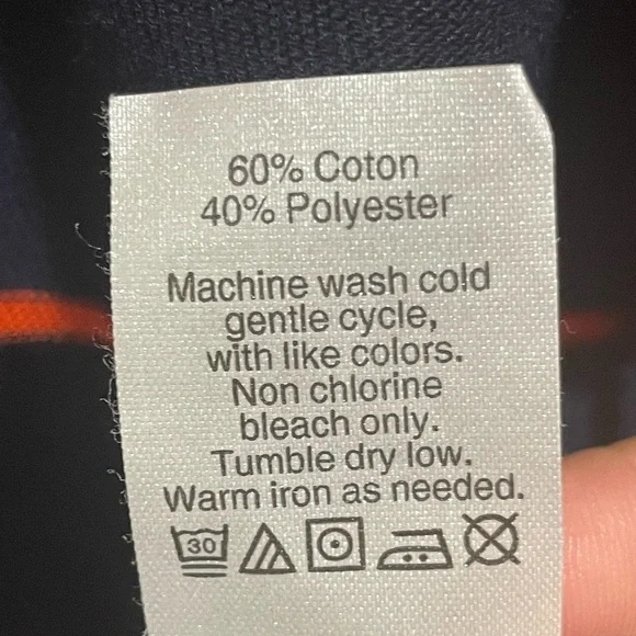 J Crew Navy Orange Stripes Cardigan size Medium - Picture 6 of 7